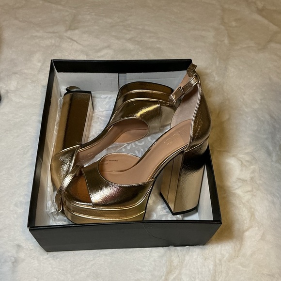 INC International Concepts Shoes - INC International Concepts Gold Platform Heels